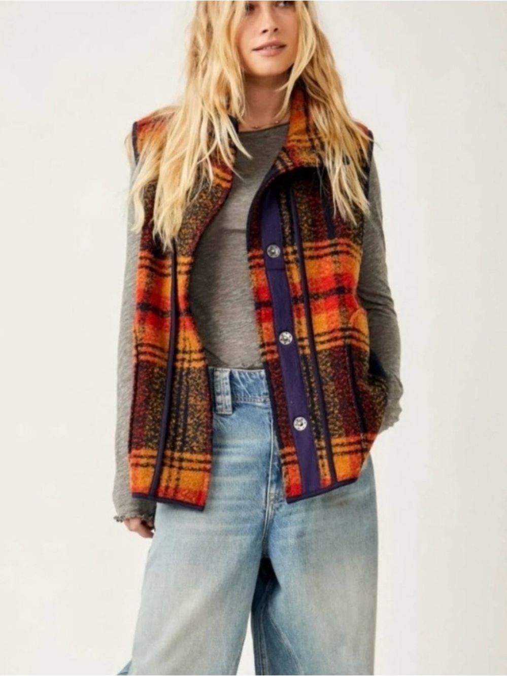 Free People Wrapped Up Blanket Vest- Medium